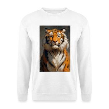 Illustration eines Tigers - Unisex Pullover - Weiß - Vorne