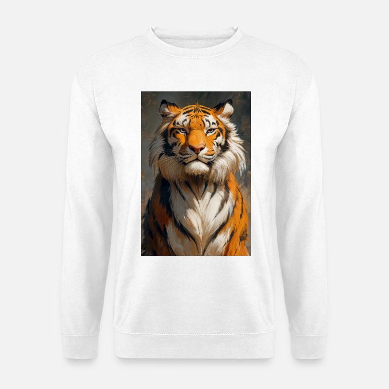 Illustration eines Tigers - Unisex Pullover - Weiß
