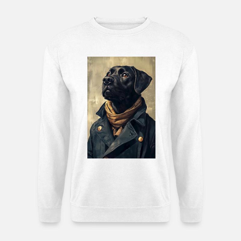 Illustration eines humanoiden Hundes - Unisex Pullover - Weiß