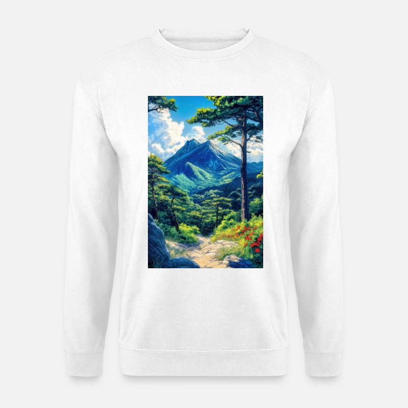 Illustration einer Naturlandschaft - Unisex Pullover - Weiß