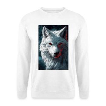 Illustration eines Wolfes - Unisex Pullover - Weiß - Vorne