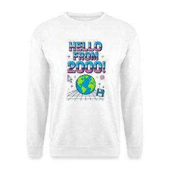 Hello from 2000s Retro Neon Earth - Unisex Sweatshirt - white - Front