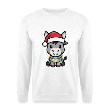 Esel Elfe Xmas Lustiges Weihnachtsgeschen - Unisex Pullover - Weiß - Vorne