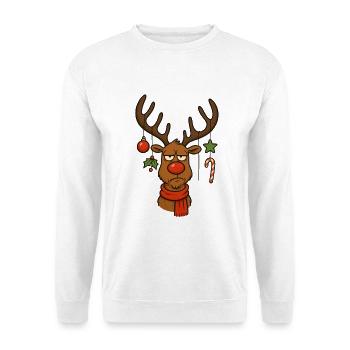 Christmas Rudolf Reindeer - Unisex Sweatshirt - white - Front