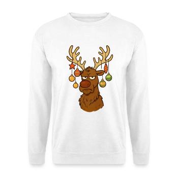 Grumpy Festive Reindeer - Unisex Sweatshirt - white - Front