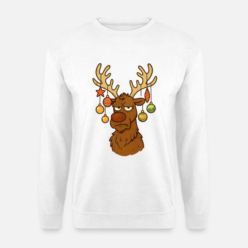 Grumpy Festive Reindeer - Unisex Sweatshirt - white