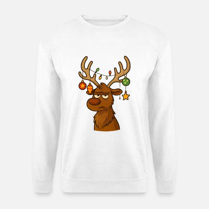 Rentier Weihnachten Rudolf - Unisex Pullover - Weiß