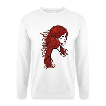 Hübsches Mädchen mit roten Haaren - Unisex Pullover - Weiß - Vorne