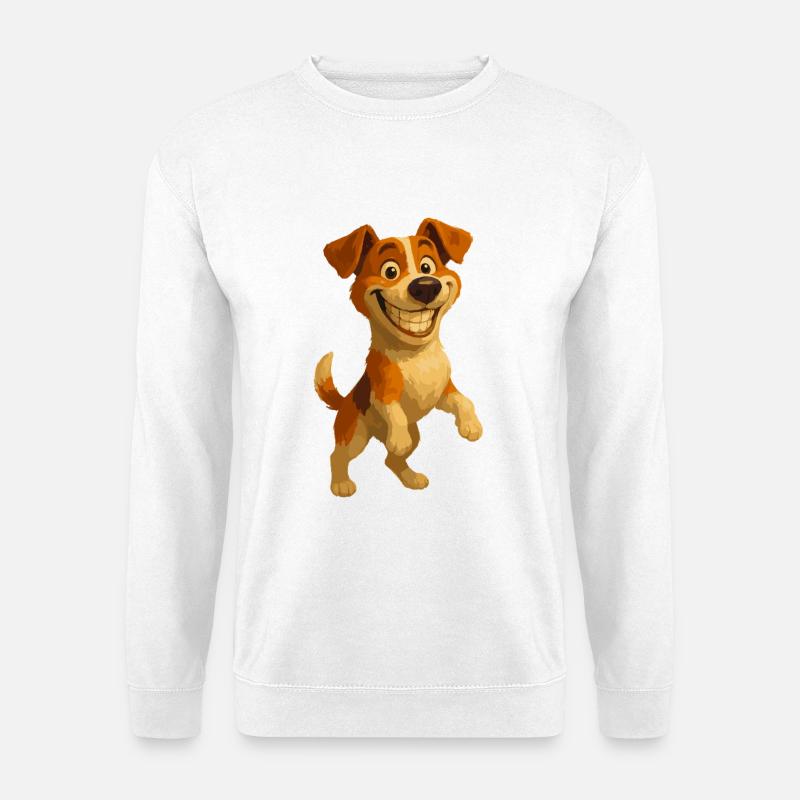 Jack Russell Terrier grinsend - Unisex Pullover - Weiß