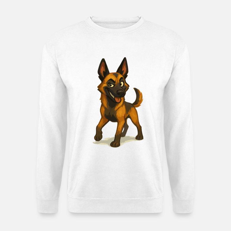 Frecher Malinois Cartoon Hund - Unisex Pullover - Weiß