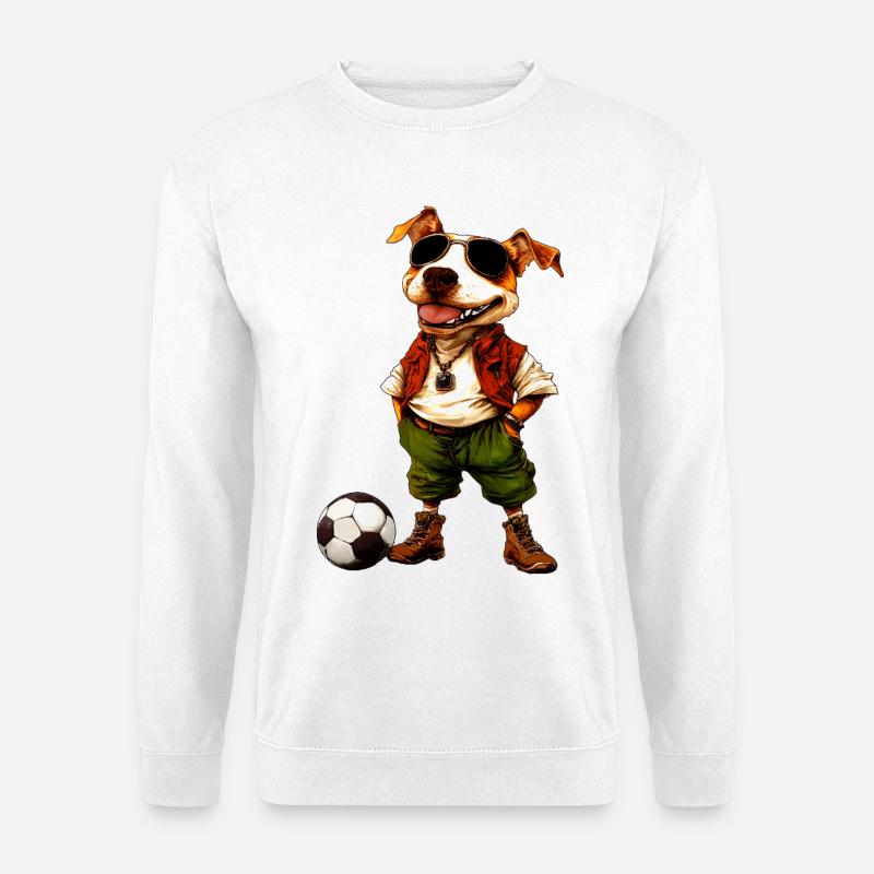 Hunde Fussball - Unisex Pullover - Weiß