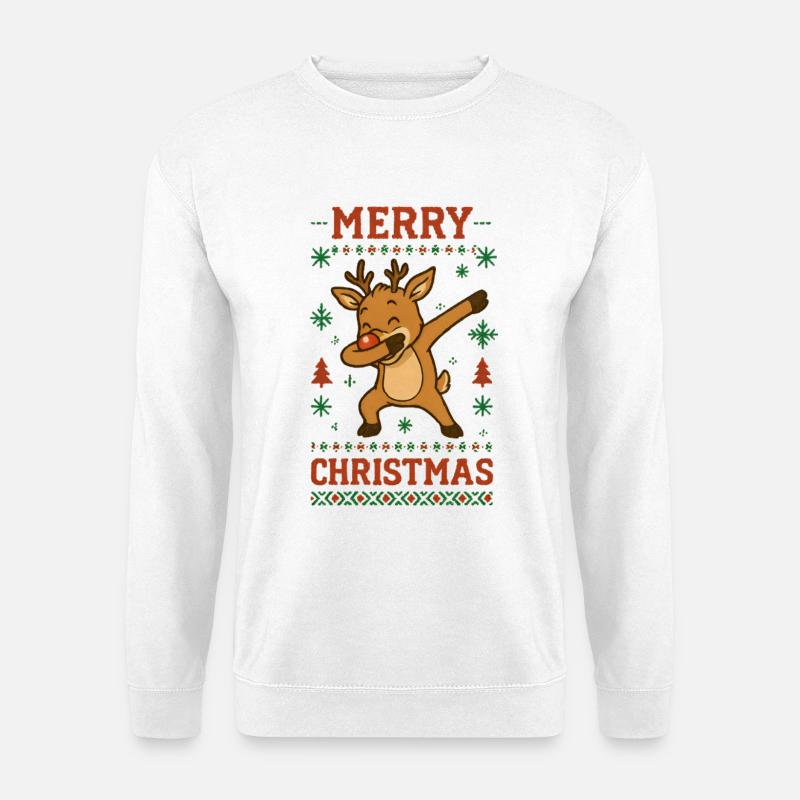 Merry Christmas Dab Rentier - Unisex Pullover - Weiß