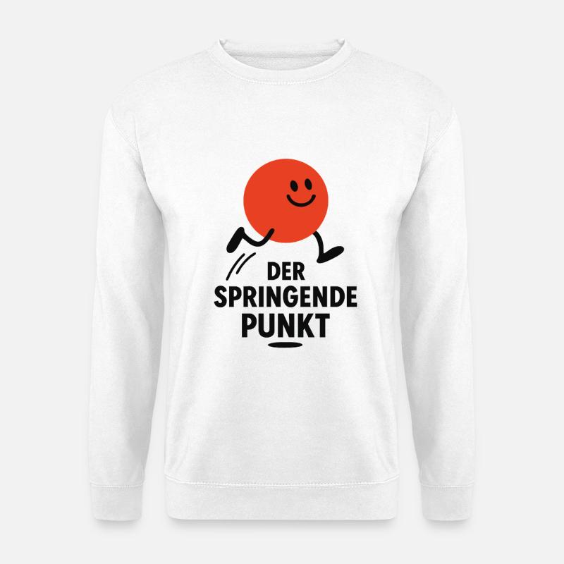 Der springende Punkt – Typografie Wortspiel  - Unisex Pullover - Weiß