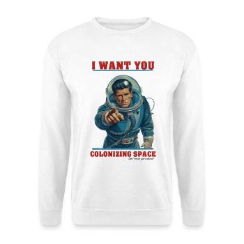 Colonisation spatiale rétro des astronautes - Sweat-shirt Unisexe - blanc - Devant