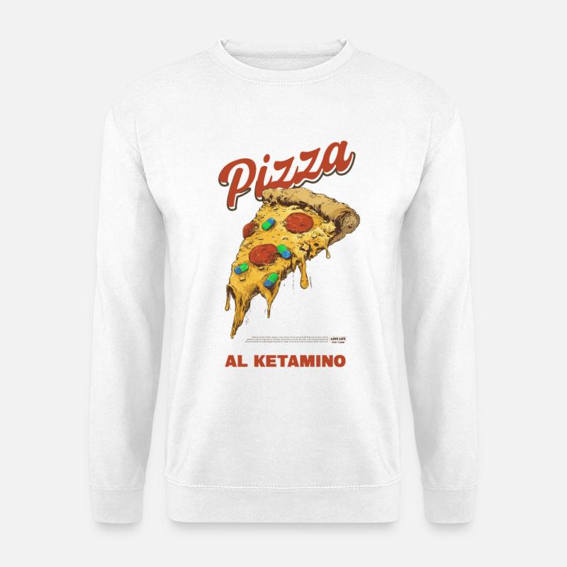 Psychedelische Pizza Scheibe - Unisex Pullover - Weiß
