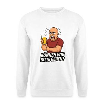 Bierfrust Comic: Können Wir Bitte Gehen - Unisex Pullover - Weiß - Vorne
