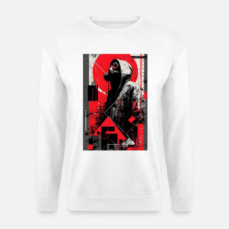 Le masque à gaz dans la dystopie du graffiti - Sweat-shirt Unisexe - blanc