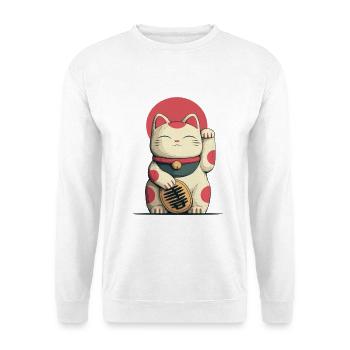 Maneki-Neko Chat Chanceux - Sweat-shirt Unisexe - blanc - Devant