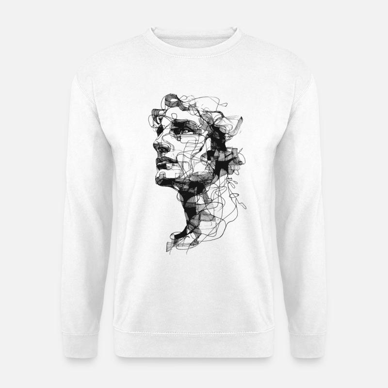 Schattengeflecht Silhouette - Unisex Pullover - Weiß