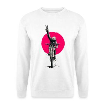 Motocross Peacezeichen Neon Rosa - Unisex Pullover - Weiß - Vorne