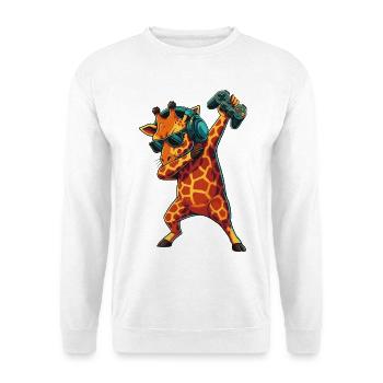 Gamer Giraffe Playing Video Games Art - Unisex Sweatshirt - white - Front