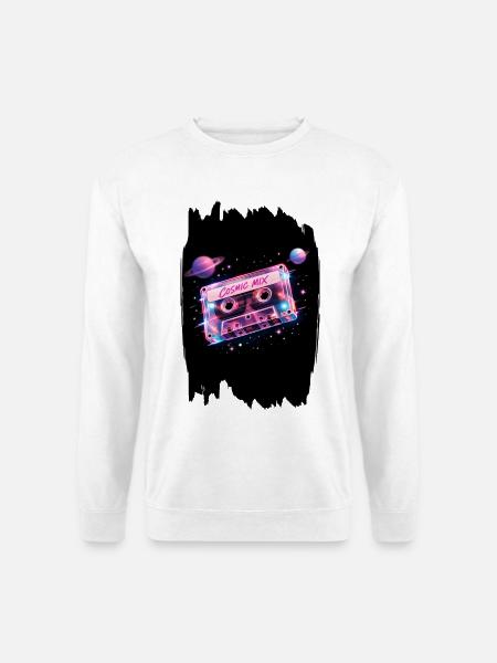 Cosmic Mix Tape Retro 80er Weltraumkassette - Unisex Pullover - Weiß