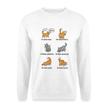 Katzenlaute Verspielte Katzenmotive - Unisex Pullover - Weiß - Vorne