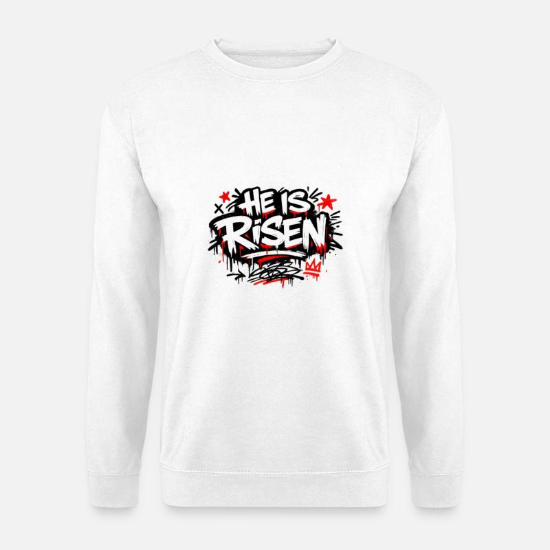 Il est Risen Graffiti Easter - Sweat-shirt Unisexe - blanc