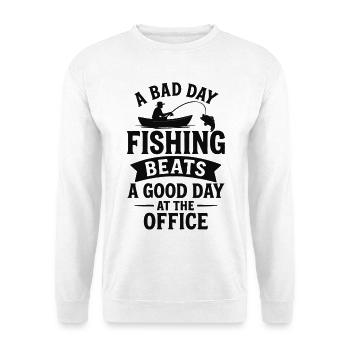 Angler saying: Better on the water than in the office - Unisex Sweatshirt - white - Front