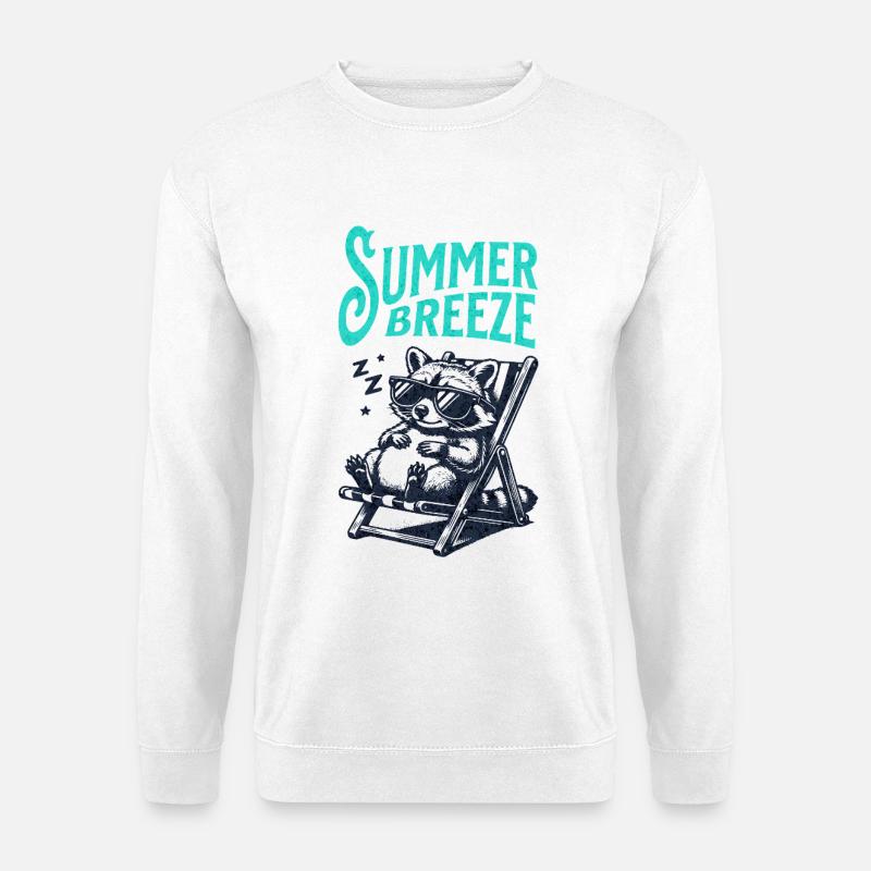 Waschbär Sommer - Unisex Pullover - Weiß