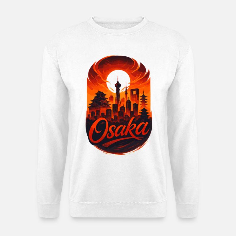 Osaka Skyline – Epic Japan Art & Style - Unisex Sweatshirt - white