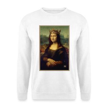 Krönte Mona Lisa, Königin der Museen - Unisex Pullover - Weiß - Vorne