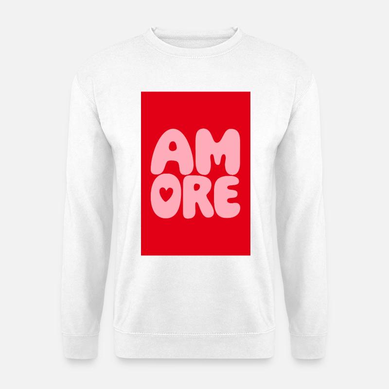 Amore Retro Bubblenschrift - Unisex Pullover - Weiß