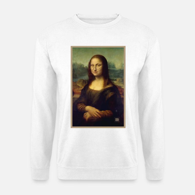 Mona Lisa suspicious judgmental - Unisex Sweatshirt - white