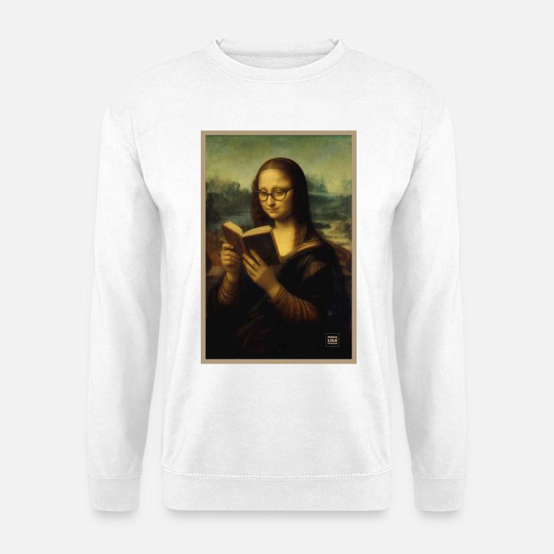 Mona Lisa Reading - Unisex Sweatshirt - white