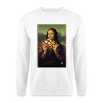 Mona Lisa Eating Pizza - Unisex Sweatshirt - white - Front
