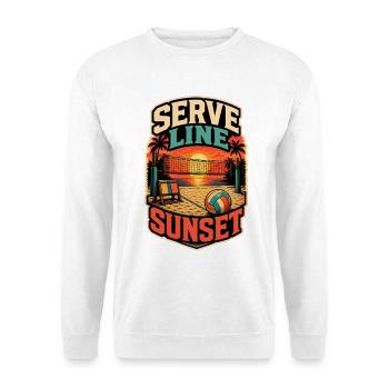 SERVE LINE SUNSET - Unisex Pullover - Weiß - Vorne - Alina (178cm) & Michal (187cm)