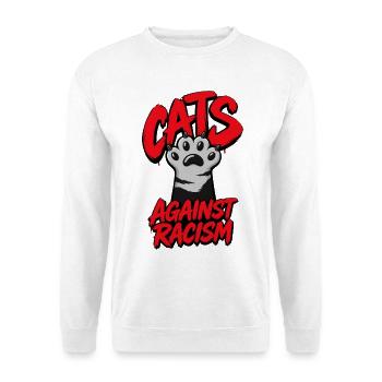 Chats contre le racisme – Katzen gegen Rassismus - Sweat-shirt Unisexe - blanc - Devant