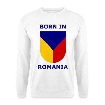 Né en Roumanie Shield - Sweat-shirt Unisexe - blanc - Devant