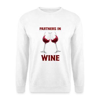 Partner im Wein – lustige Weingeschenk-Freundinnen - Unisex Pullover - Weiß - Vorne