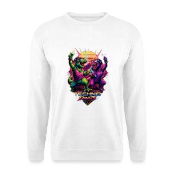 Techno Dinos – Bass aus der Urzeit - Unisex Pullover - Weiß - Vorne