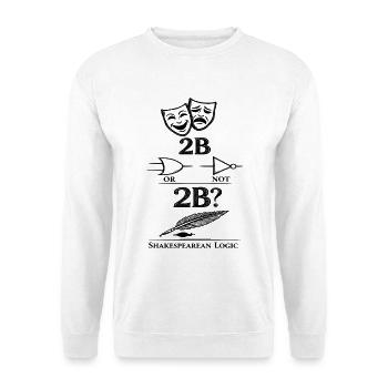 2B OR NOT 2B Logic Gate Mashup - Unisex Sweatshirt - white - Front