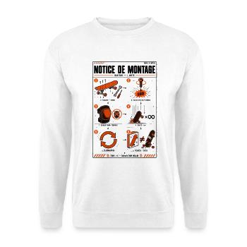Notice de montage du skateur - Sweat-shirt Unisexe - blanc - Devant