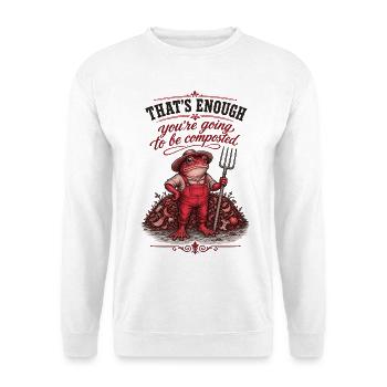 Stadtgärtnerung: Das reicht Kompost. - Unisex Pullover - Weiß - Vorne - Alina (178cm) & Michal (187cm)