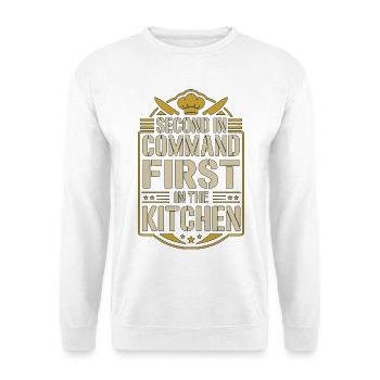 Sous Chef Second In Command First Kitchen Staff - Unisex Pullover - Weiß - Vorne - Alina (178cm) & Michal (187cm)