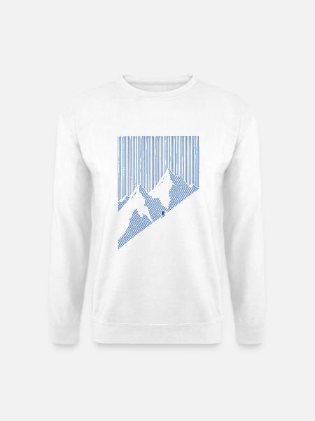 Minimalistische Berge – Natur und Abenteuer - Unisex Pullover - Weiß