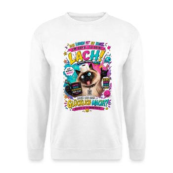 Das Leben ist zu kurz um ernst zu sein - Unisex Pullover - Weiß - Vorne - Alina (178cm) & Michal (187cm)