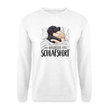 Labrador Schlafshirt Schlafen - Unisex Pullover - Weiß - Vorne - Alina (178cm) & Michal (187cm)