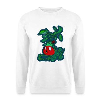 Die ängstliche Punker-Tomate - Unisex Pullover - Weiß - Vorne - Alina (178cm) & Michal (187cm)