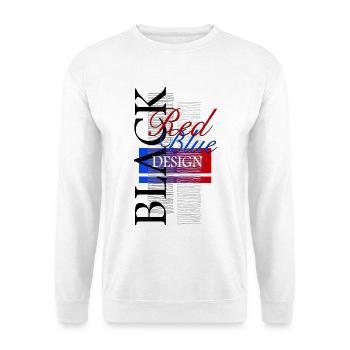 Black-Red-Blue_Design - Unisex Pullover - Weiß - Vorne - Alina (178cm) & Michal (187cm)